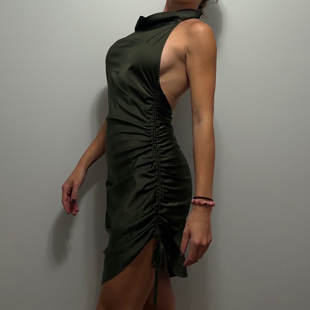 ACOA silk halter dress